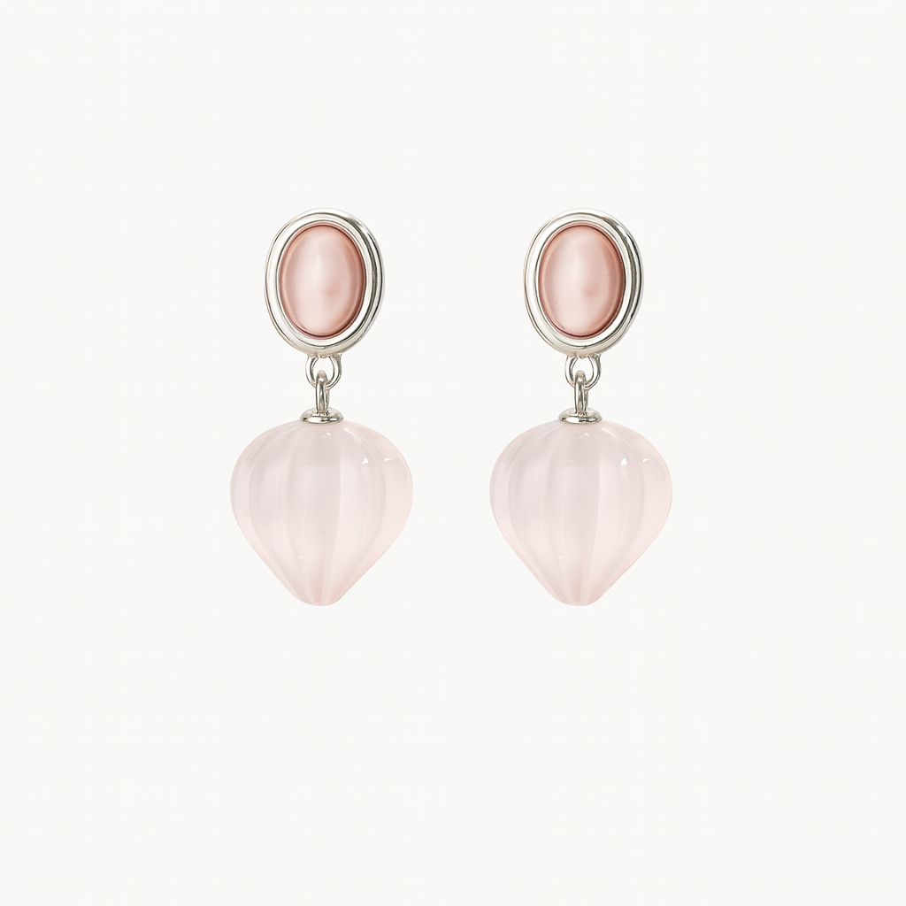 Hot Air Balloon Crystal Earrings | Rose Quartz / Citrine