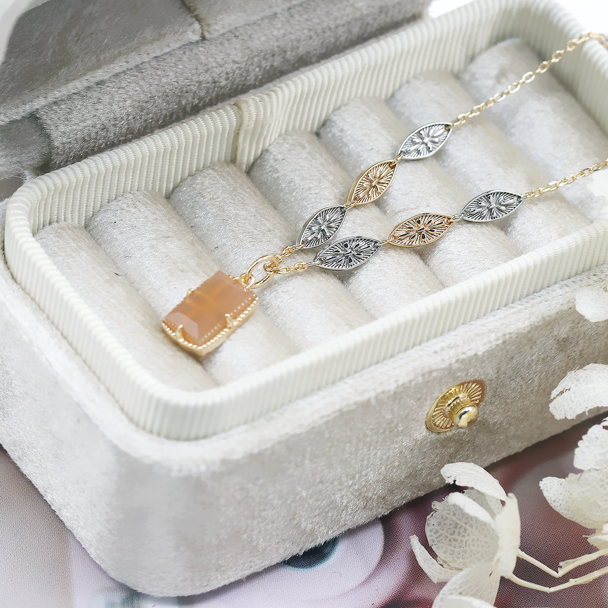 ChrysanthemumCrestnecklace in the box