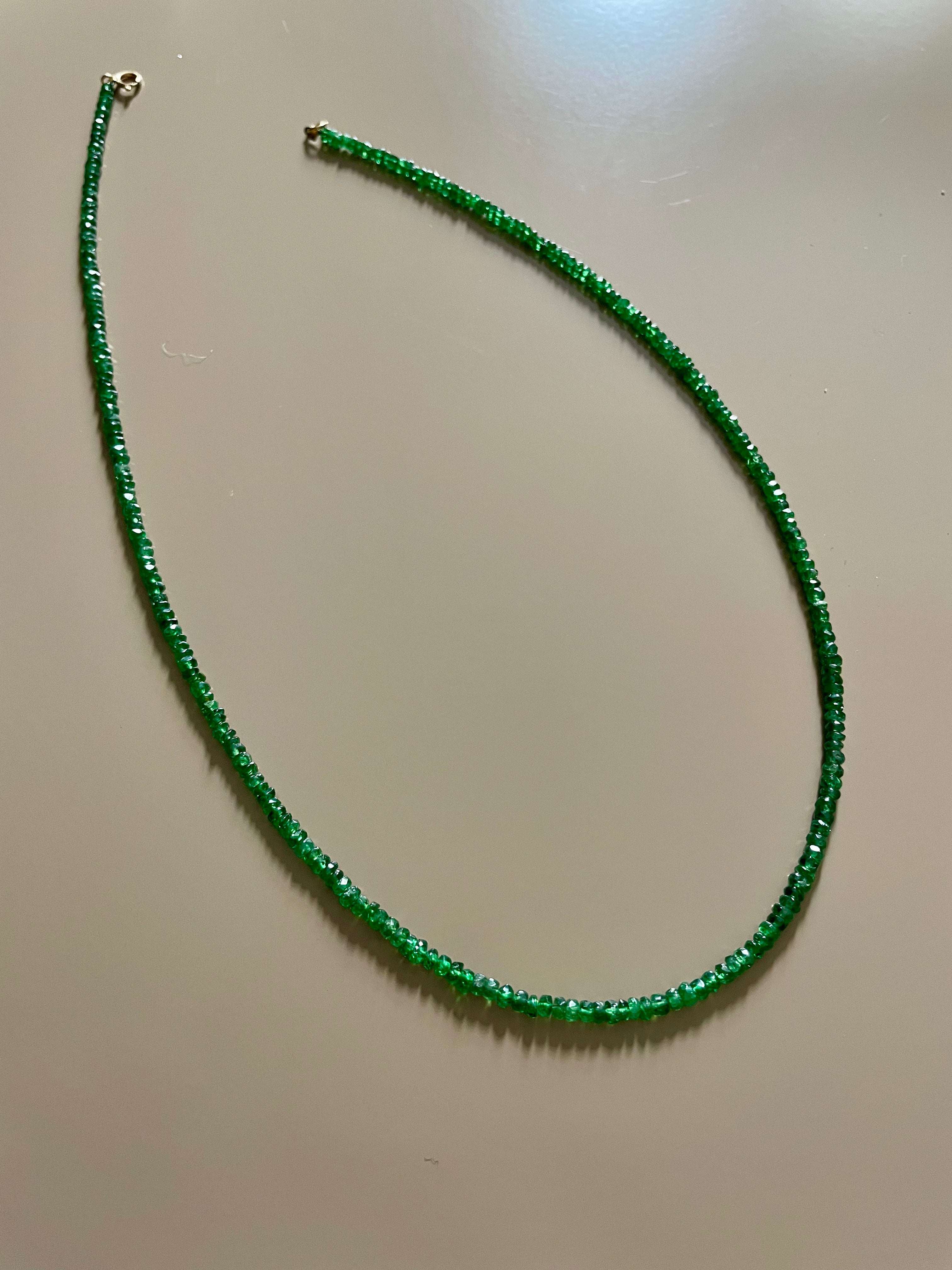 Tsavorite Beaded Necklace – Natural Green Garnet Gemstone Choker