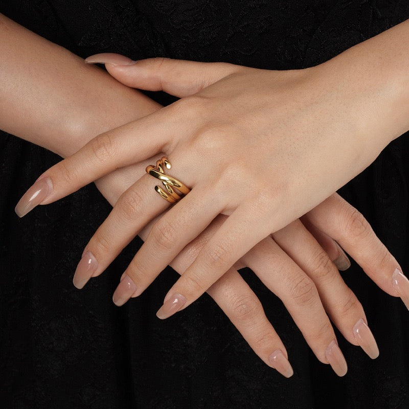 Multi-Layer Crossover Ring | 925 Sterling Silver | Gembee Jewellery