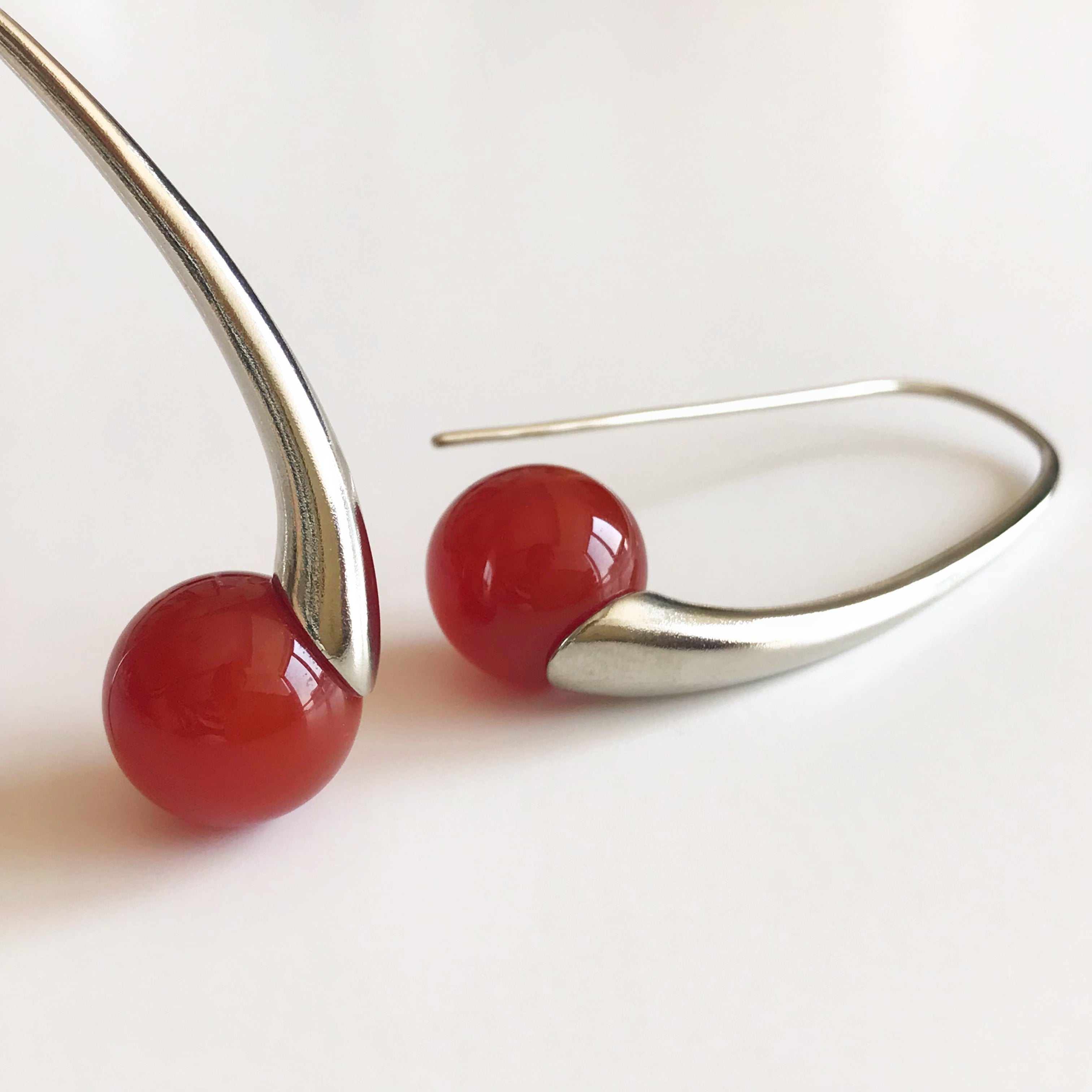 Sculptural Flow Earrings with Agate