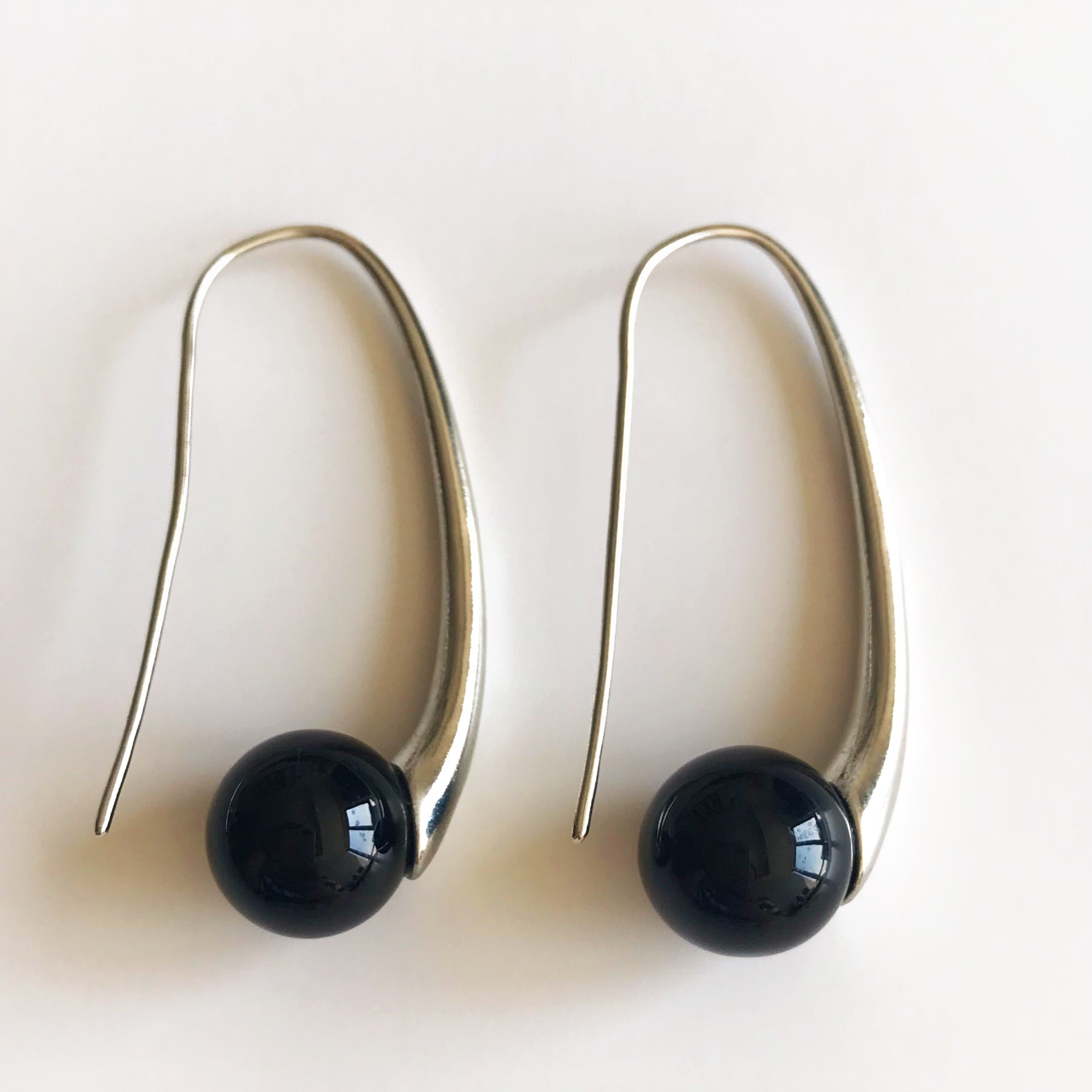 Sculptural Flow Earrings with Agate