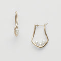 Asymmetric Twist Line Freshwater Pearl Earrings