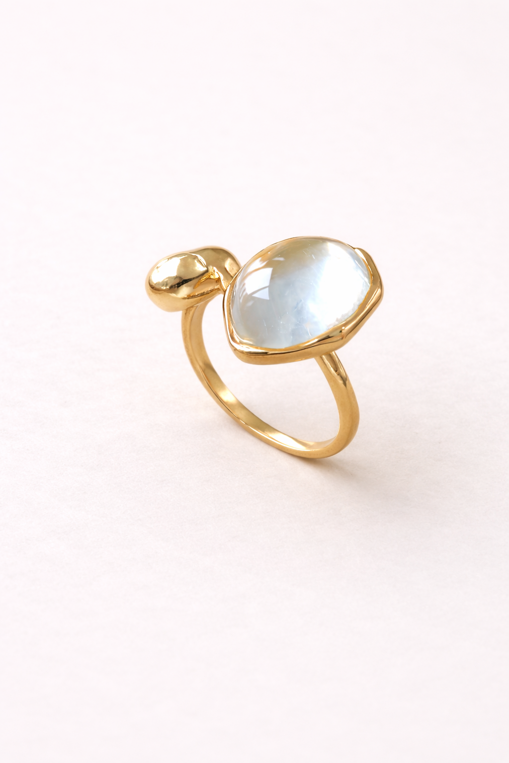 Citrine Open Ring – Adjustable Gold-Plated Sterling Silver 925 Yellow Gemstone Ring