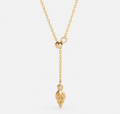 Dainty Adjustable Lariat Leaf Necklace