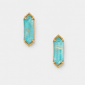 Double Stone Hexagon Stud Earrings