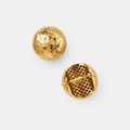 Faceted Gold Dome Stud Earrings