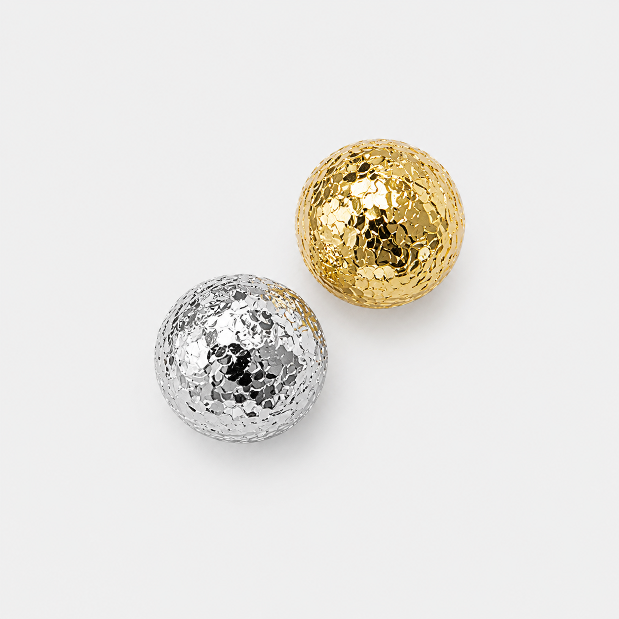 Faceted Silver Dome Stud Earrings