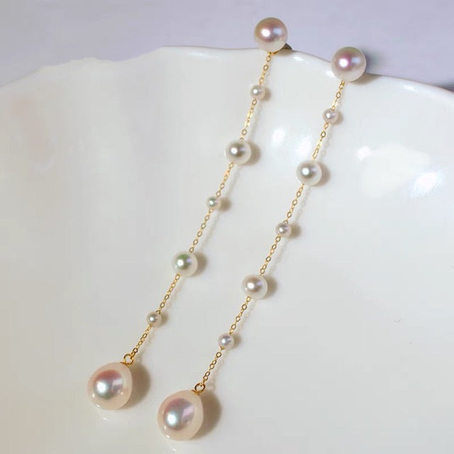 Freshwater Pearl Constellation Threader Earrings