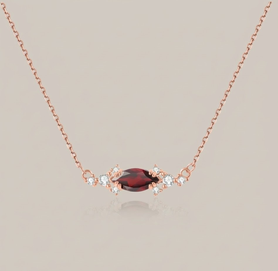 Garnet Marquise Necklace