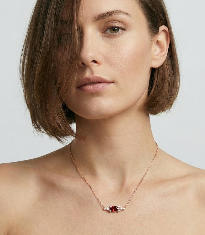 Garnet Marquise Necklace