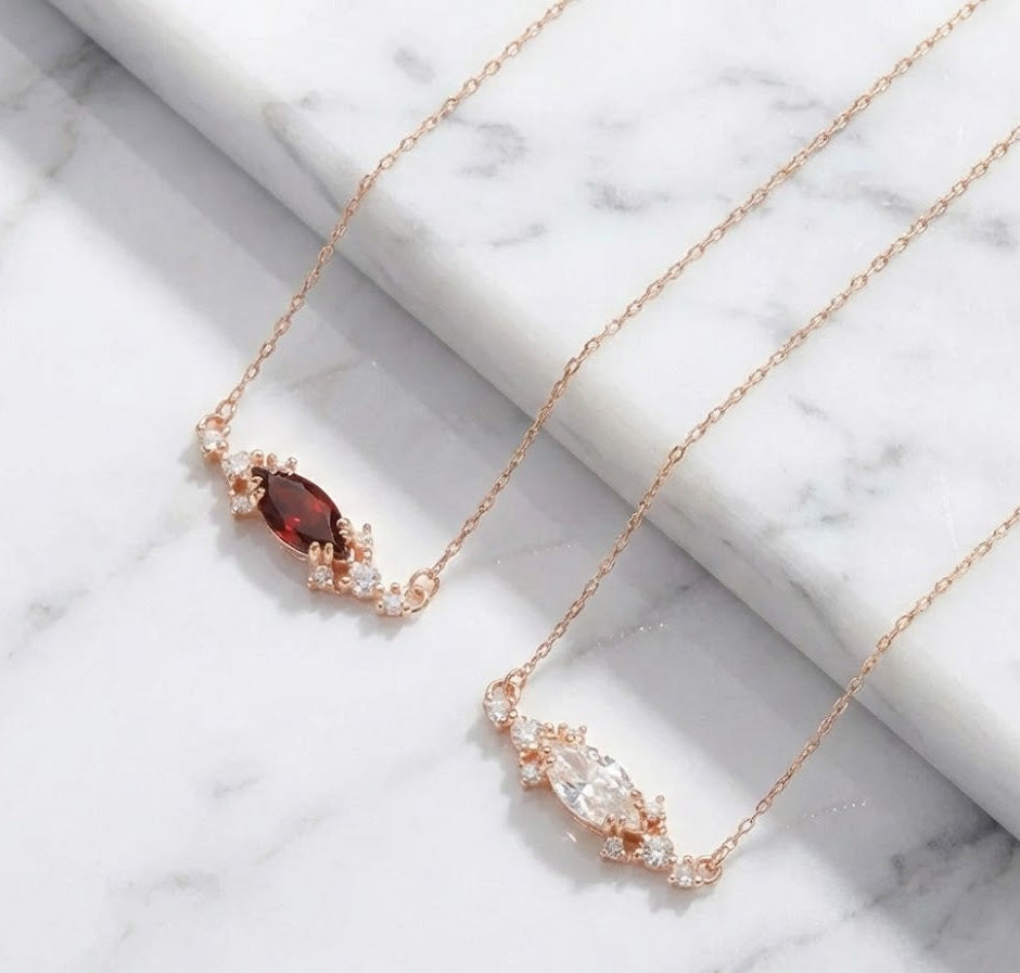 Garnet Marquise Necklace