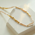 Gold-Plated Baroque Stick Pearl Necklace – Adjustable 40–45cm