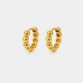 Gold Beaded Huggie Hoop Earrings