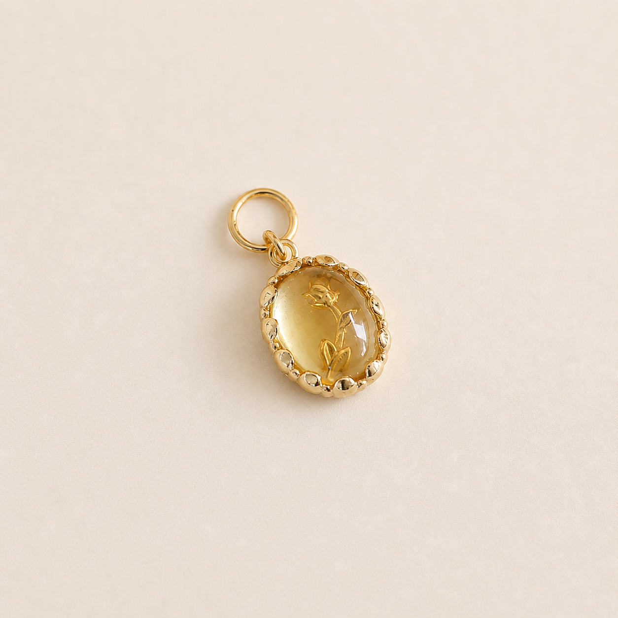 Golden Rose Citrine Pendant Necklace