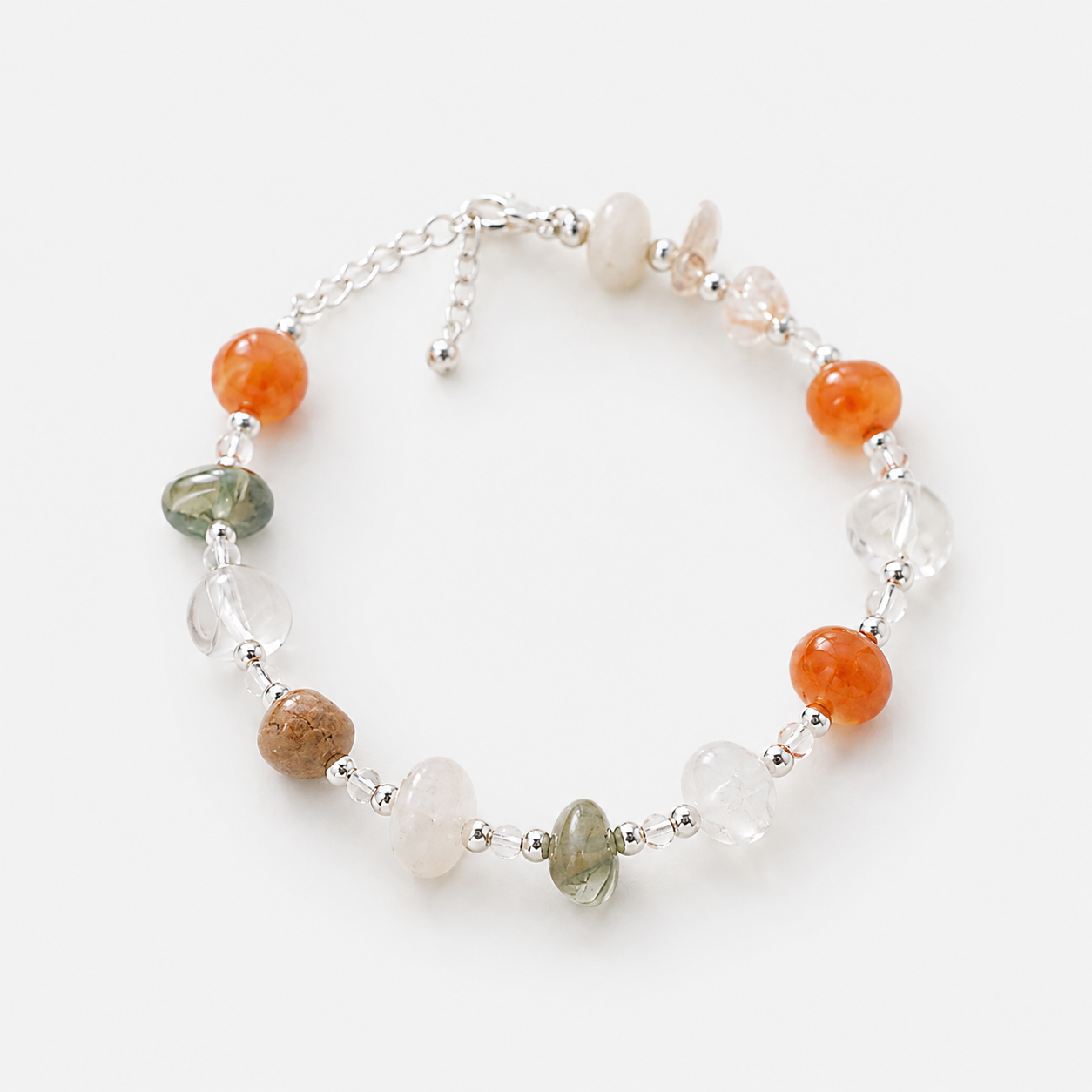 Meadow Rutilated Quartz Crystal Bracelet — Silver Plated