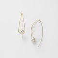 Minimalist Freshwater Pearl Long U-Shaped 925 Silver Earrings