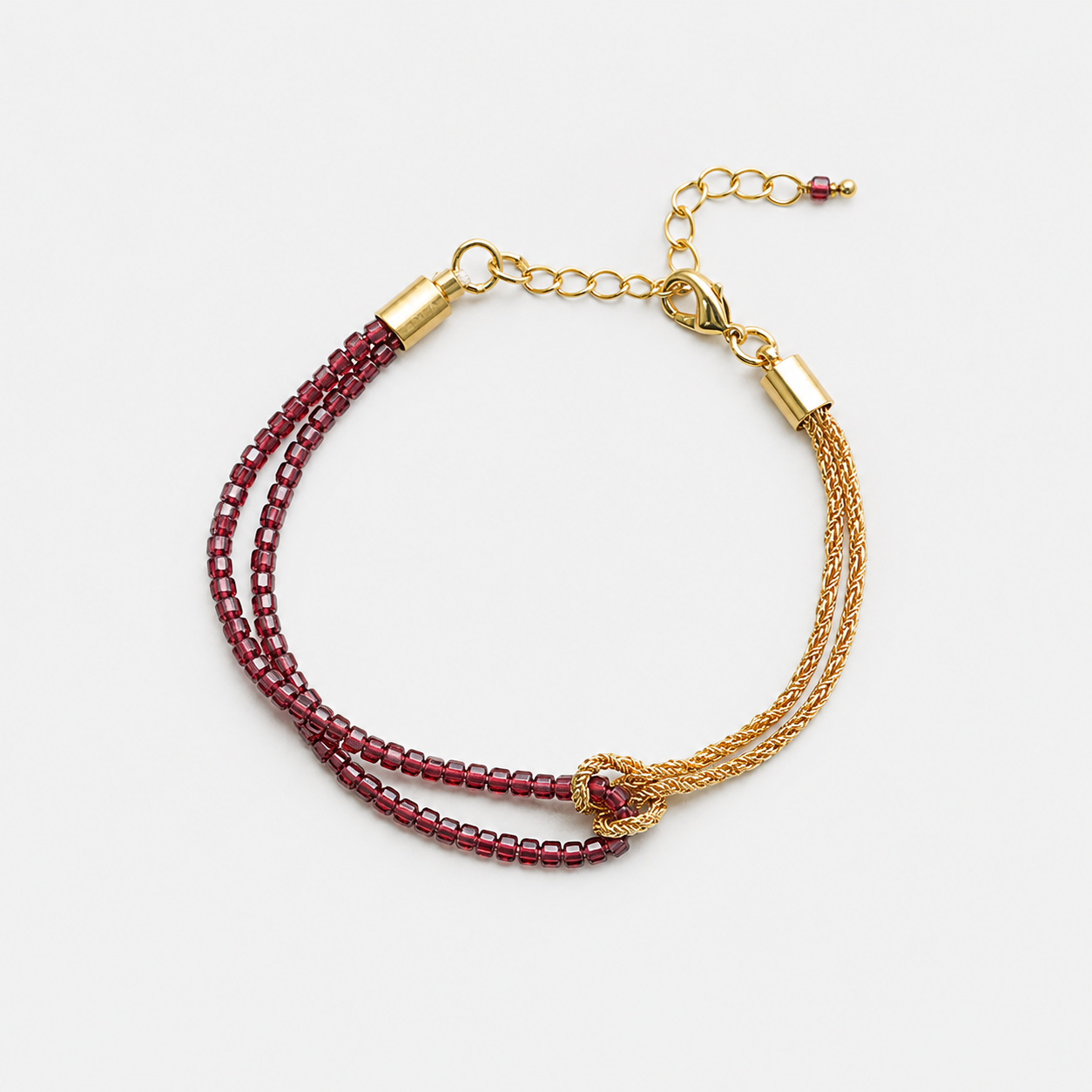 Natural Garnet Double Strand Bracelet