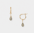 Natural Labradorite Convertible Hoop Earrings