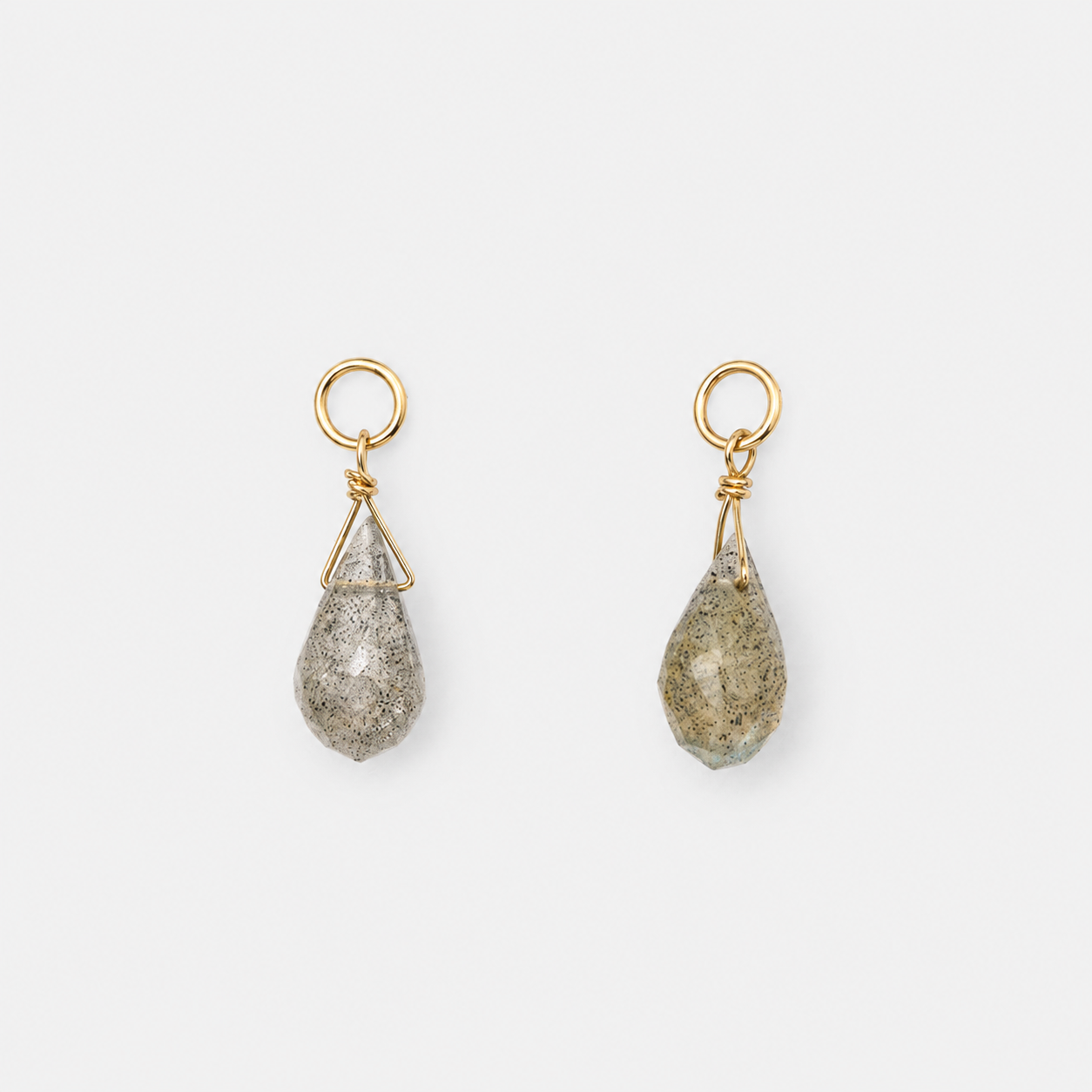 Natural Labradorite Convertible Hoop Earrings