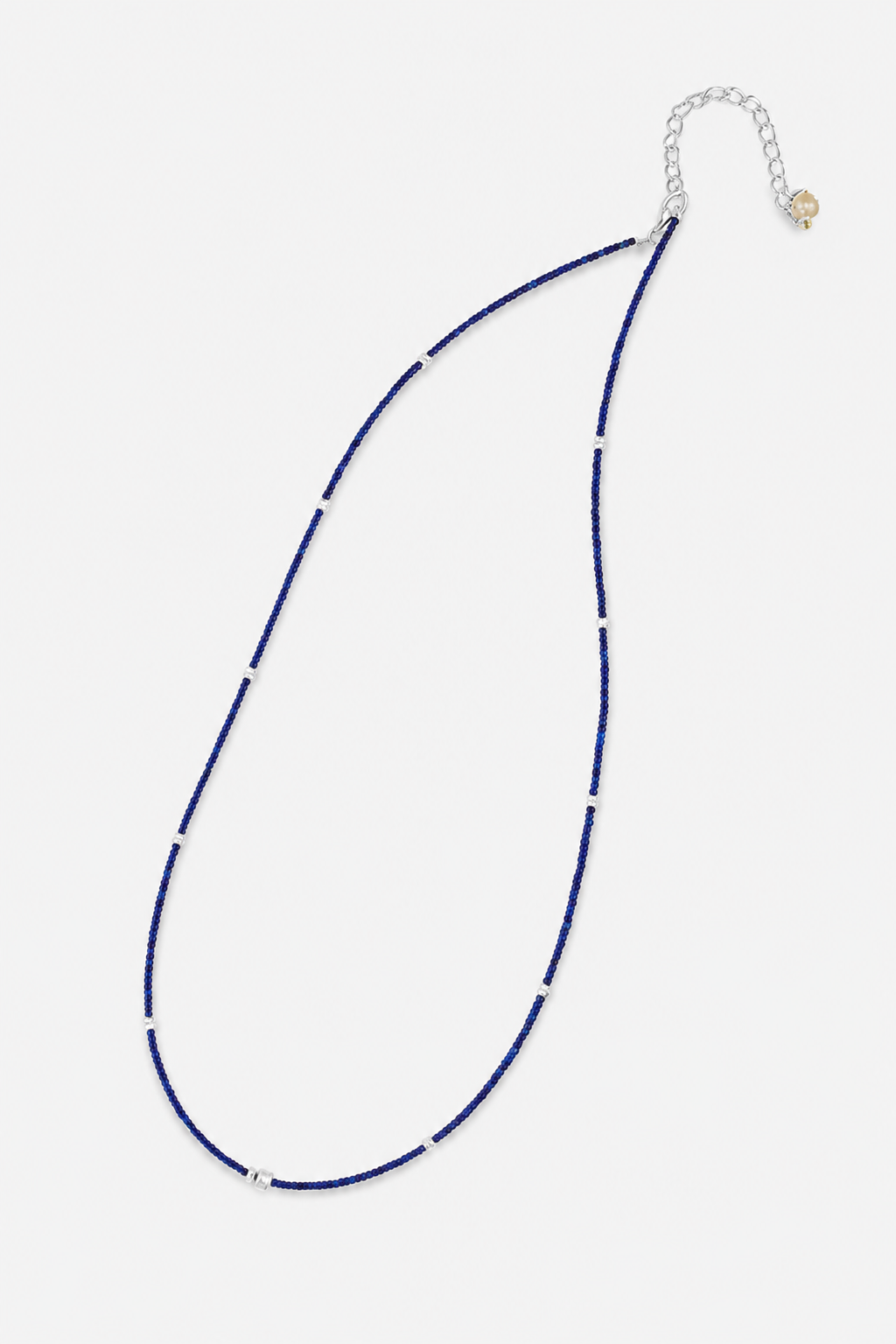 Natural Lapis Lazuli Seed Bead Choker Necklace | 1mm Minimalist Layering Necklace