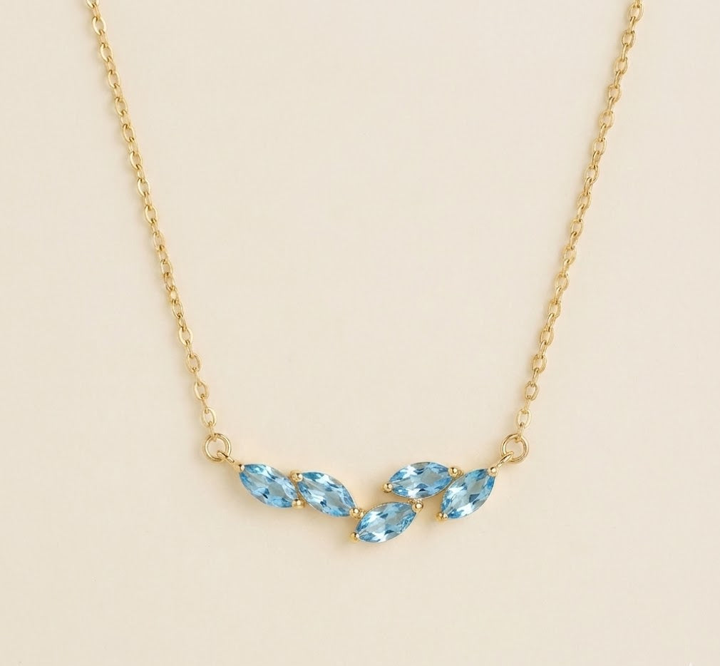 Natural Marquise Topaz Wisteria Necklace ｜