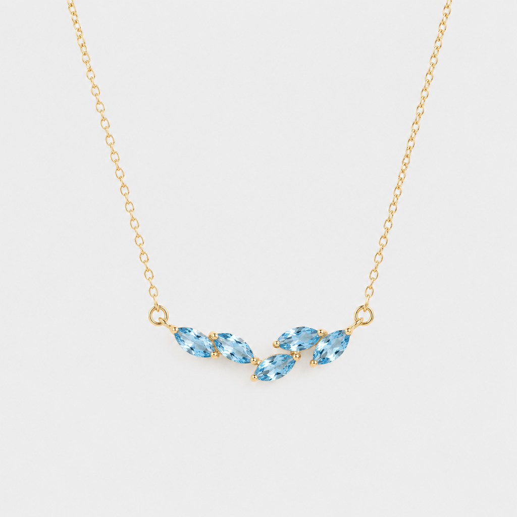 Natural Marquise Topaz Wisteria Necklace