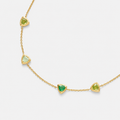 Natural Peridot, Chrysoprase & Prehnite Station Bracelet