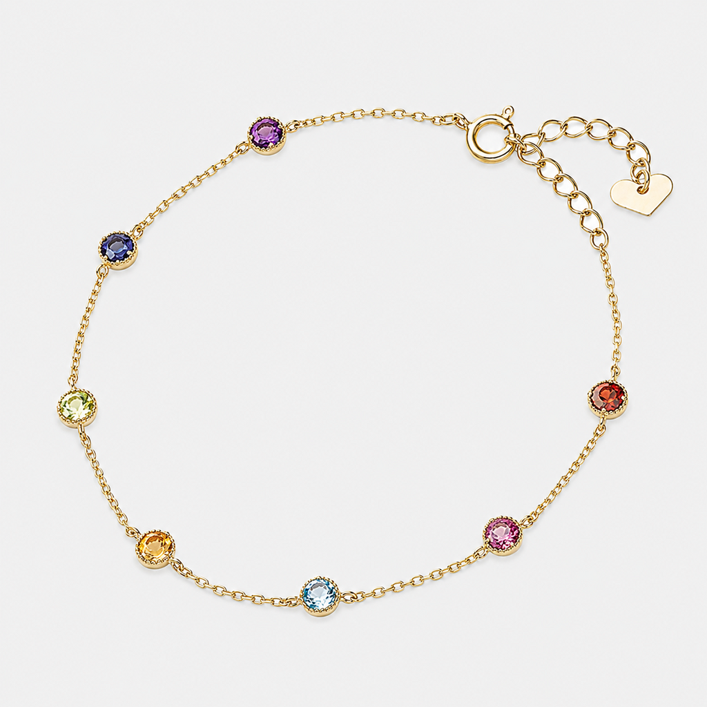 Natural Birthstone Bracelet | Multi Gemstone Bracelet