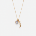 Natural Iolite & Olive Leaf Pendant Necklace – 925 Sterling Silver