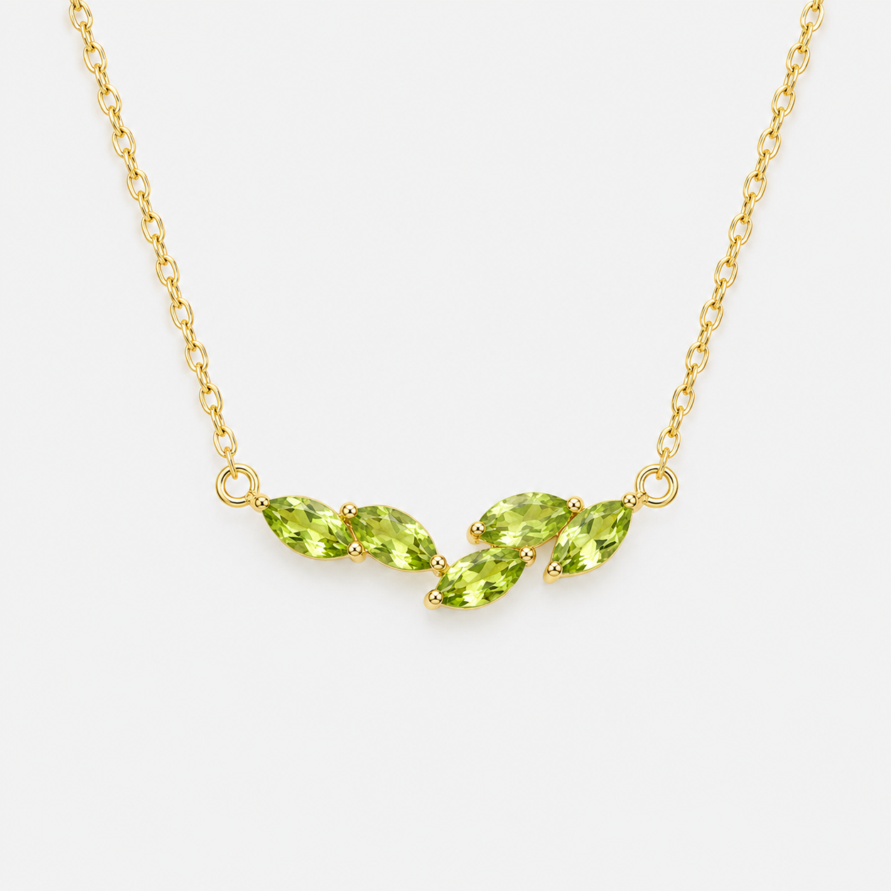 Natural Marquise Peridot Wisteria Necklace