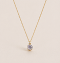 Labradorite Oval Pendant Necklace – Minimal Gold-Plated Silver