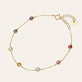 Rainbow Birthstone Bracelet | Peridot, Topaz & Garnet |