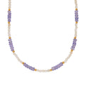 Tanzanite & Mother-of-Pearl Beaded Necklace - Birthstone for December