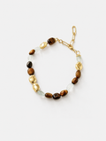 Sahara Tiger's Eye & Aquamarine Bracelet — 18K Gold Plated