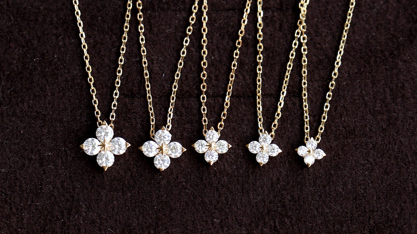 Shining Star Moissanite Clover Necklace
