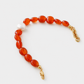 Sienna Carnelian & Freshwater Pearl Bracelet — 18K Gold Plated