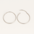 Sterling Silver Hoop Earrings｜4cm Polished Circle Design