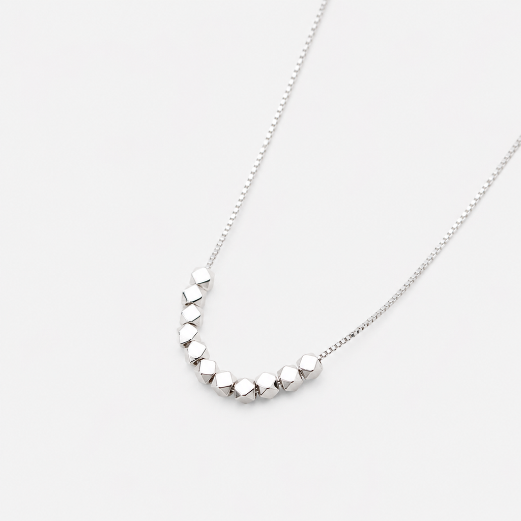 Sterling Silver Faceted Bead Necklace