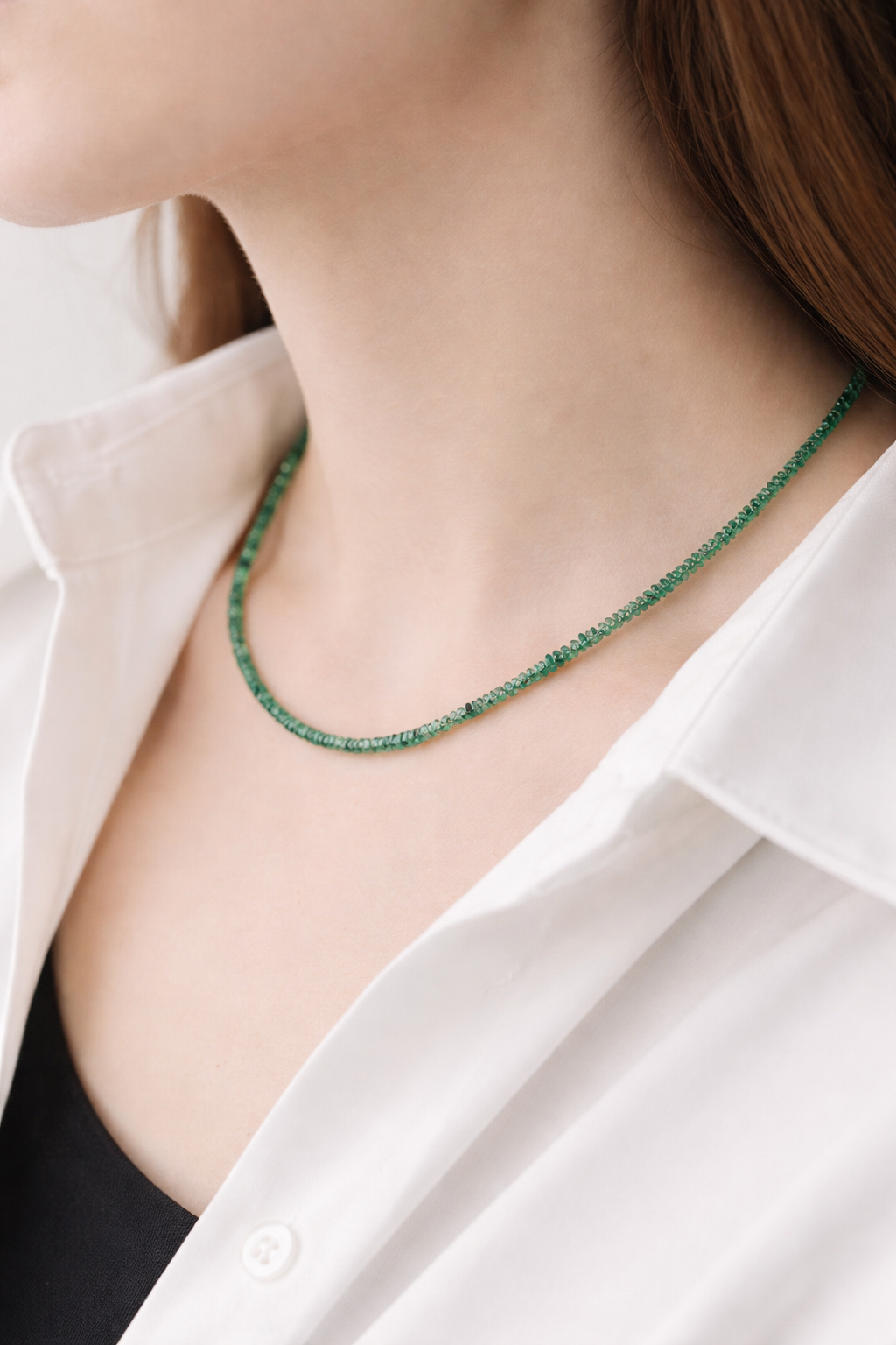 Tsavorite Beaded Necklace – Natural Green Garnet Gemstone Choker