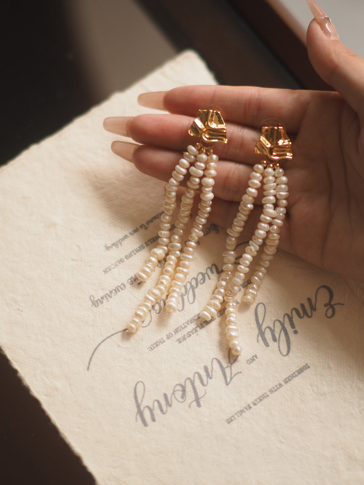 Pearl Tassel Earrings | Natural Freshwater Pearls