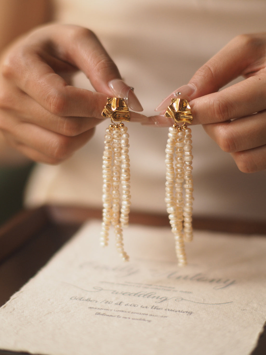 Pearl Tassel Earrings | Natural Freshwater Pearls