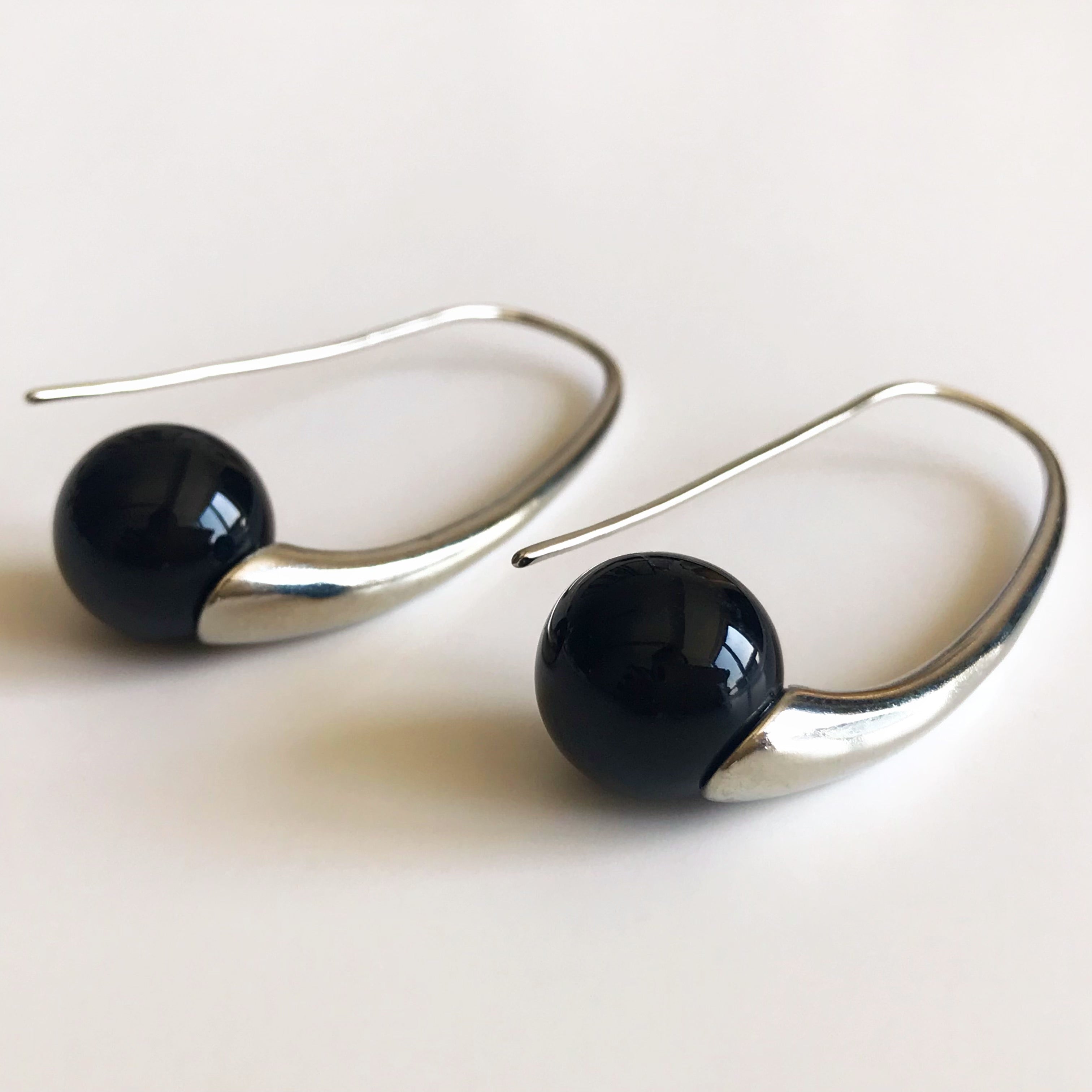Sculptural Flow Earrings with Agate