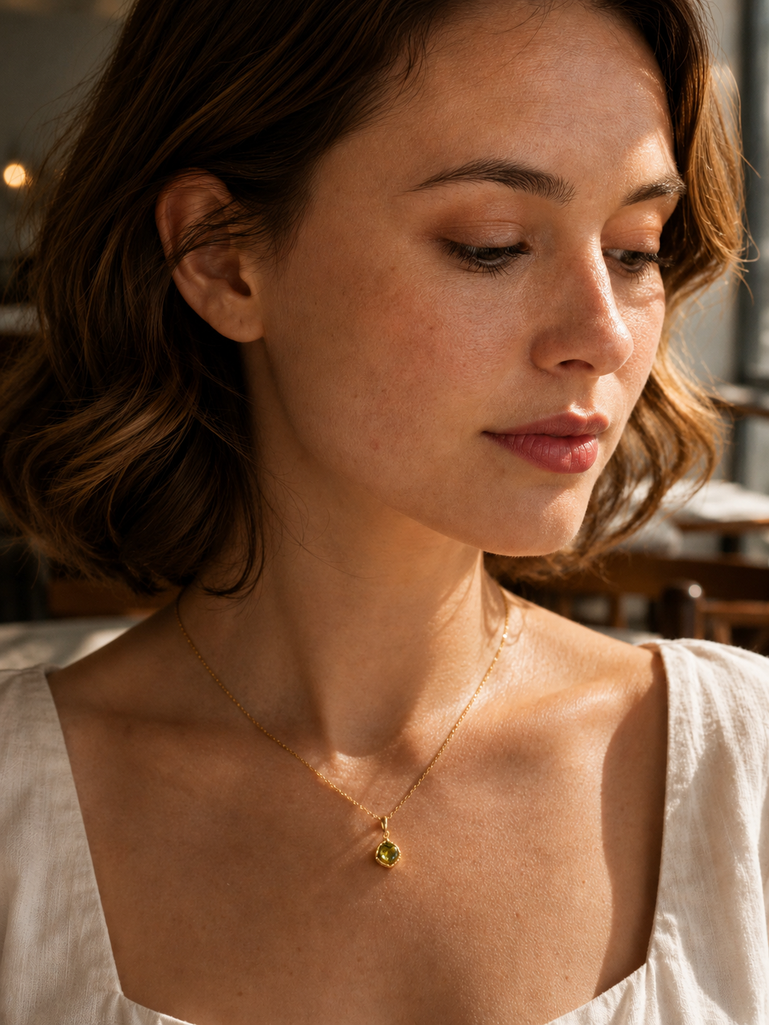 Irregular Peridot Necklace