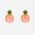 Natural Jade and Red Agate Earrings