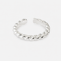Twisted Rope Open Ring - Silver