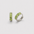 Peridot Huggie Earrings – August Birthstone Sterling Silver Hoops