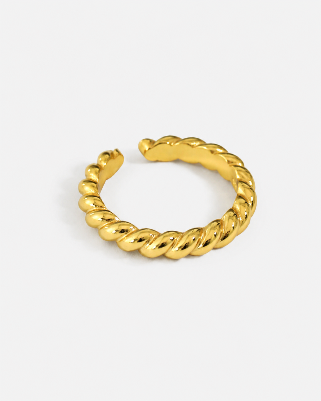 Twisted Rope Open Ring - Gold